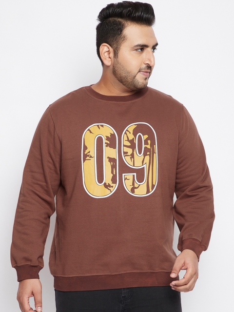 

bigbanana Men Brown Printed Pure Cotton Sweatshirt