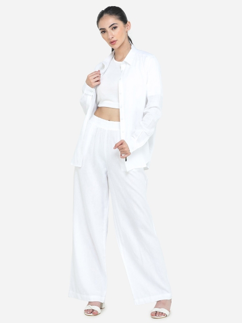 

DECHEN Women White Shirt with Trousers