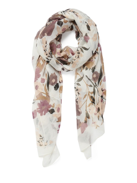

Forever New Women Cream-Coloured & Black Printed Scarf