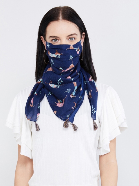 

max Women Blue & Pink Printed Scarf