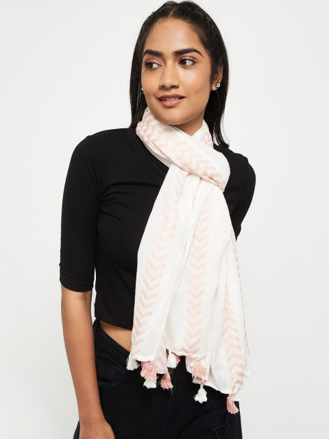 

max Women Pink Checked Scarf