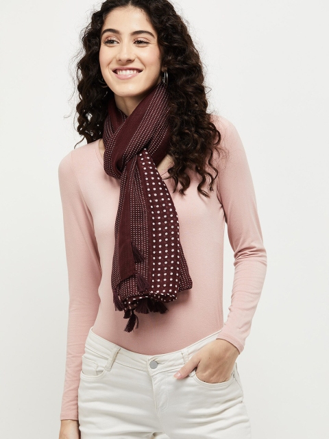 

max Women Brown & White Printed Scarf
