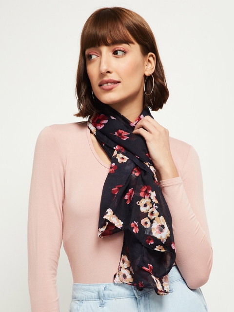 

max Women Blue & Red Printed Scarf