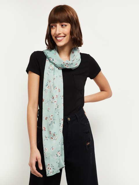 

max Women Green Floral Printed Scarf