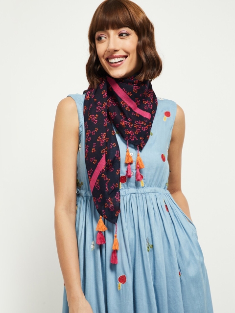 

max Women Blue & Pink Printed Scarf