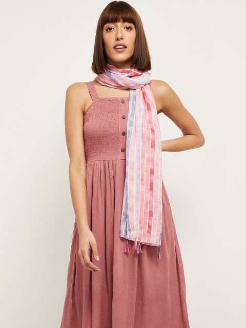 

max Women Multi Colored Printed Scarf, White
