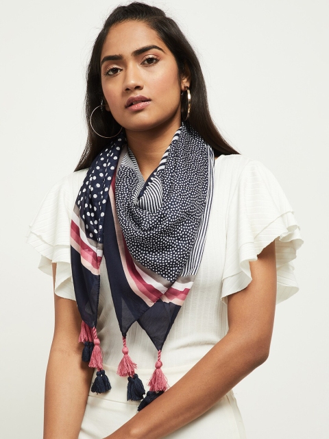 

max Women Blue & Pink Printed Scarf