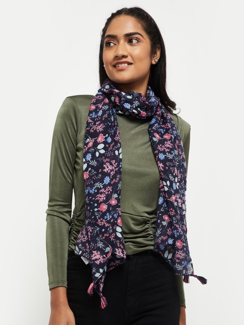 

max Women Blue Floral Printed Scarf