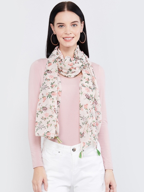 

max Women Pink & Green Printed Scarf