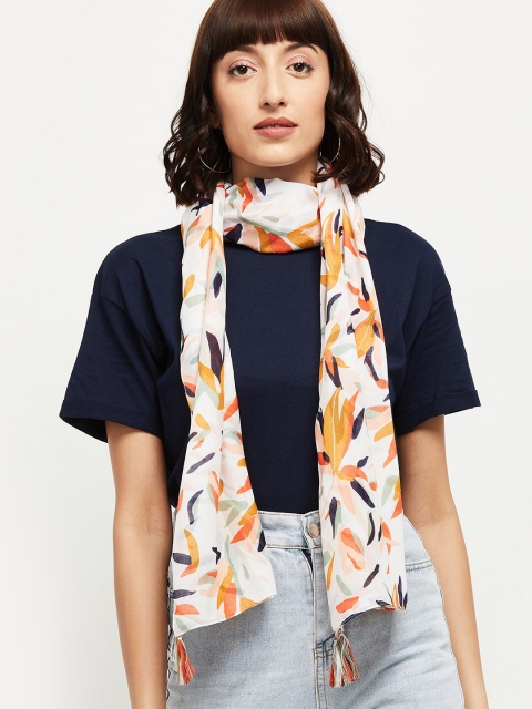 

max Women White Printed Scarf