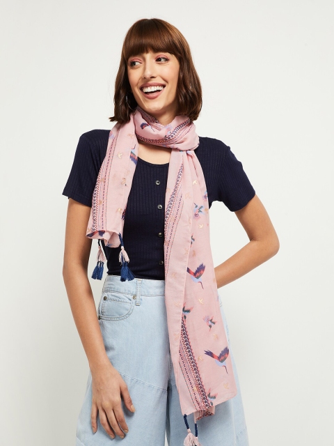 

max Women Pink Printed Scarf