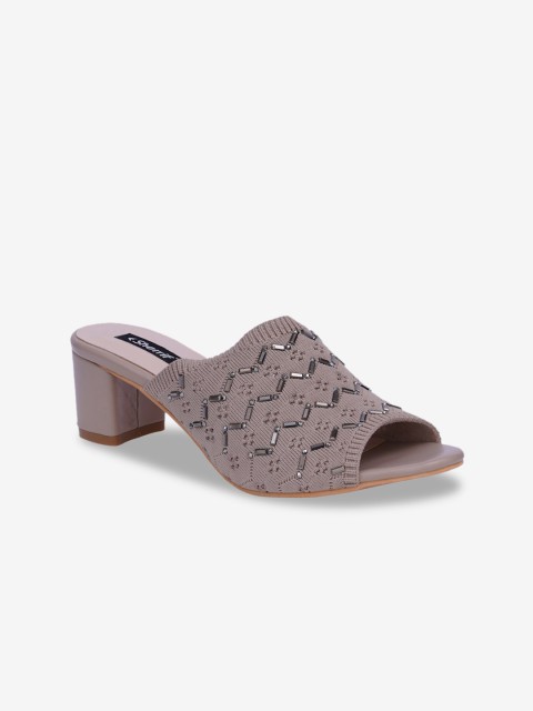 

Sherrif Shoes Beige Party Block Peep Toes