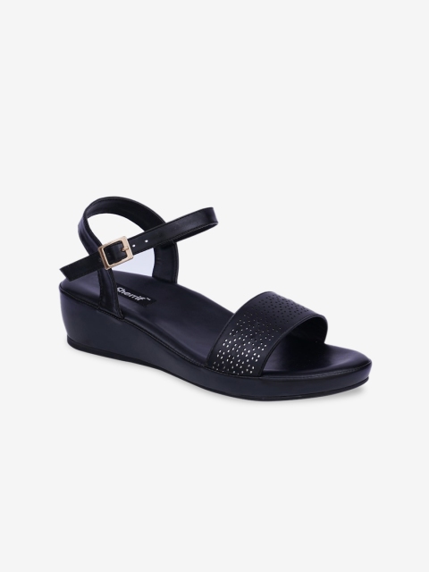 

Sherrif Shoes Black Textured Party Wedge Sandals