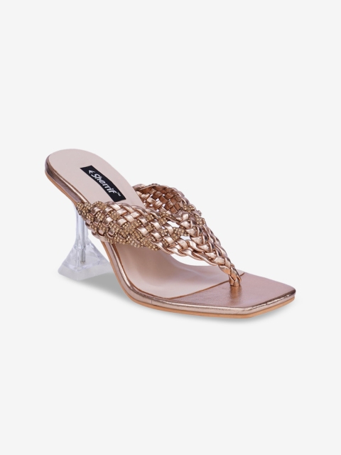 

Sherrif Shoes Copper-Toned Party Kitten Sandals