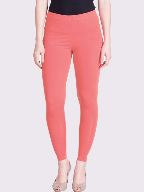 

LYRA Women Pink Solid Ankle-Length Cotton Leggings
