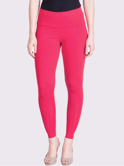 

LYRA Women Fuchsia Solid Ankle-Length Cotton Leggings