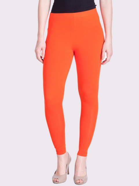 

LYRA Women Orange Solid Mid Rise Ankle-Length Cotton Leggings