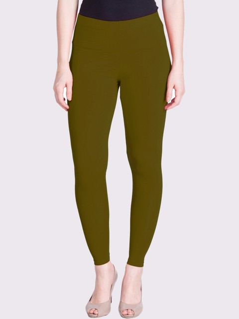 

LYRA Women Green Solid Ankle-Length Cotton Leggings