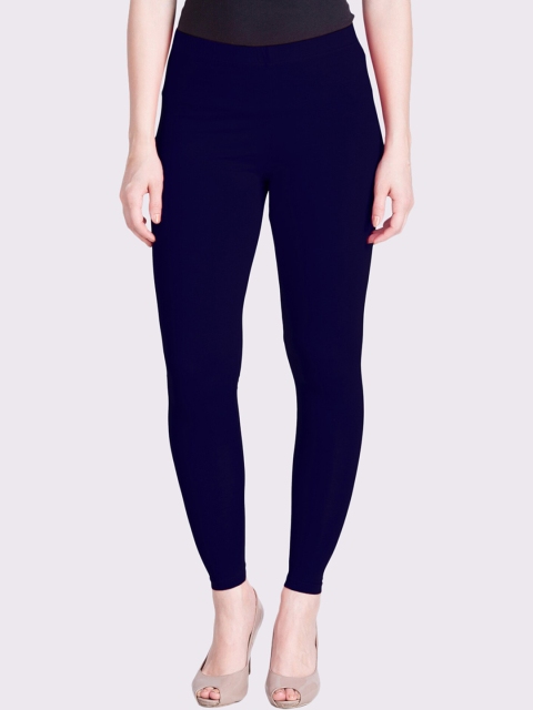 

LYRA Women Navy Blue Solid Ankle-Length Cotton Leggings