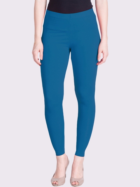 

LYRA Women Blue Solid Mid Rise Ankle-Length Cotton Leggings