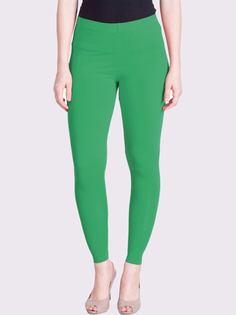 

LYRA Women Lime Green Solid Ankle-Length Leggings