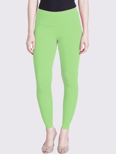 

LYRA Women Green Solid Ankle-Length Cotton Leggings