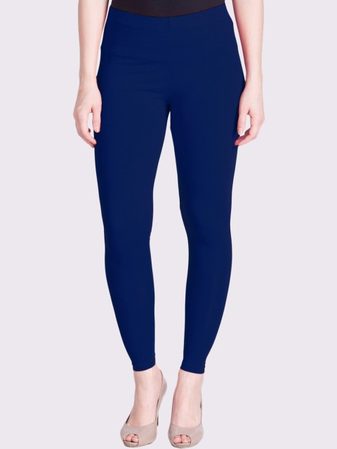 

LYRA Women Navy Blue Solid Mid Rise Ankle-Length Cotton Leggings