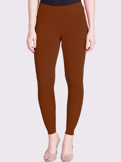 

LYRA Women Brown Solid Ankle-Length Cotton Leggings