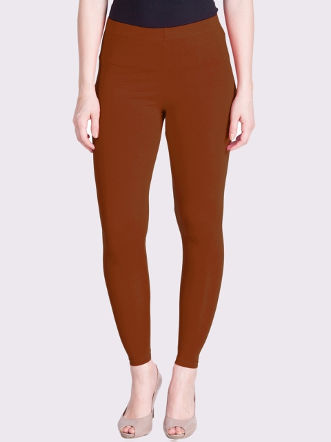 

LYRA Women Coral Solid Cotton Ankle-Length Leggings
