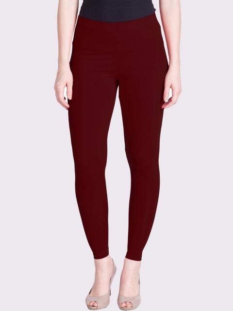 

LYRA Women Purple Solid Cotton Ankle-Length Leggings