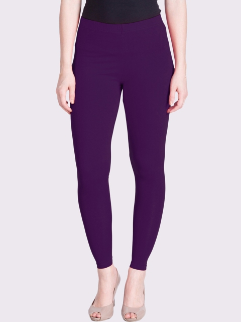 

LYRA Women Purple Solid Mid Rise Ankle-Length Cotton Leggings