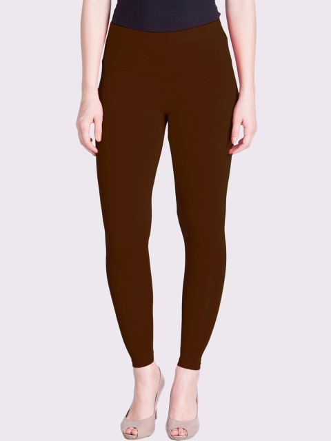 

LYRA Women Brown Solid Ankle-Length Cotton Leggings