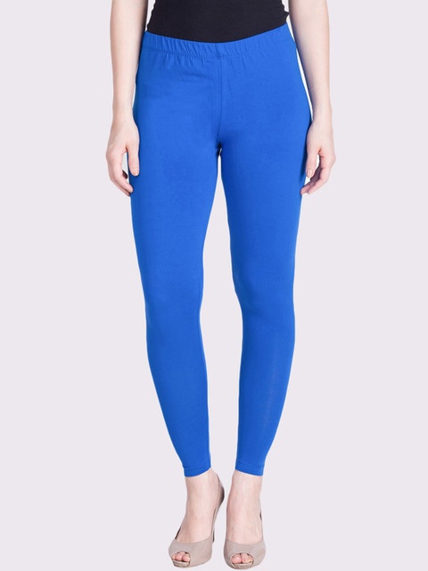 

LYRA Women Blue Solid Ankle-Length Cotton Leggings