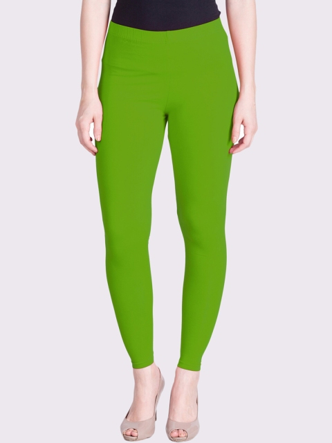 

LYRA Women Lime Green Solid Ankle-Length Cotton Leggings