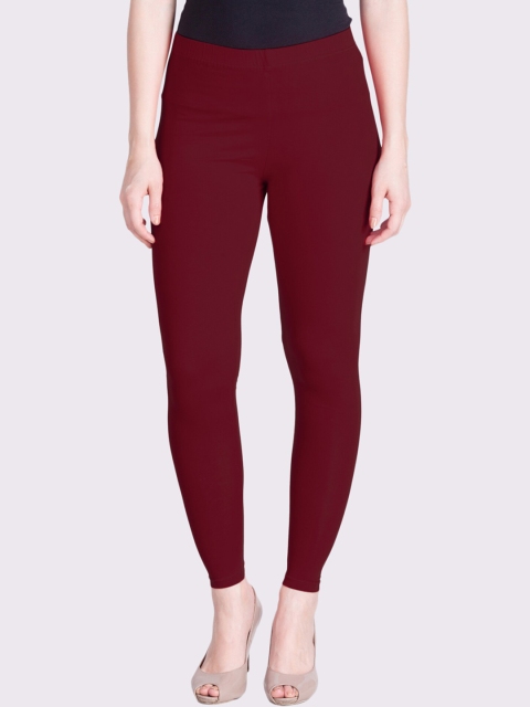 

LYRA Women Maroon Solid Ankle-Length Cotton Leggings