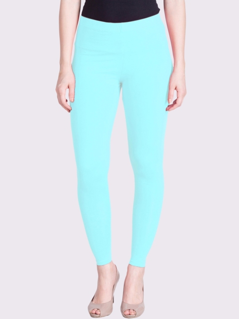 

LYRA Women Blue Solid Mid Rise Cotton Ankle-Length Leggings