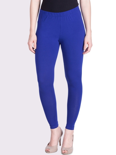 

LYRA Women Navy Blue Solid Mid Rise Cotton Ankle-Length Leggings