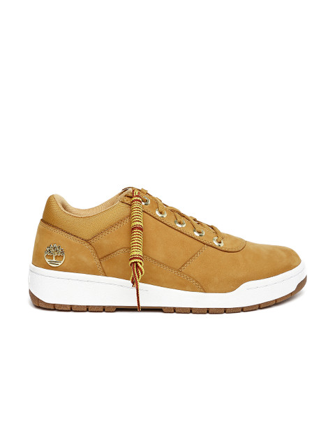 

Timberland Men Tan Brown Bridgton Nubuck Leather Sneakers