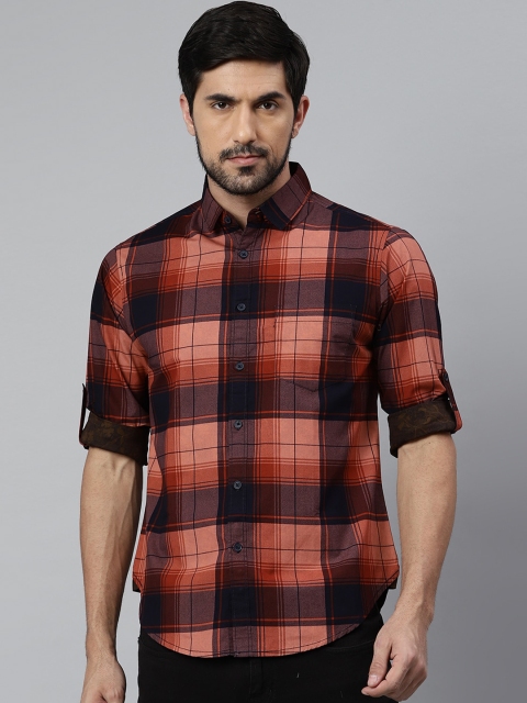 

Dennis Lingo Men Multicoloured Comfort Slim Fit Tartan Checks Opaque Checked Casual Shirt, Multi