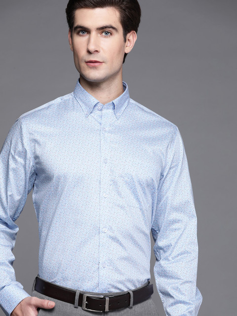 

Louis Philippe Men Blue Slim Fit Printed Formal Shirt