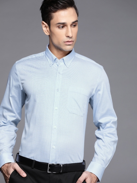 

Louis Philippe Men Blue Slim Fit Pinstripes Formal Shirt