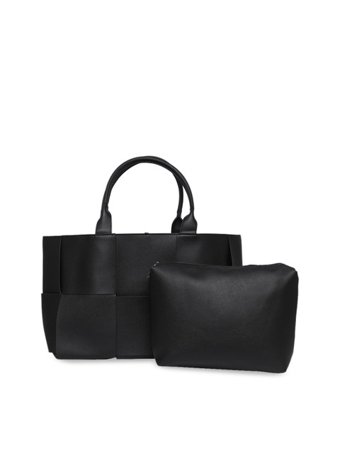 

20Dresses Black Oversized Shopper Tote Bag with Fringed