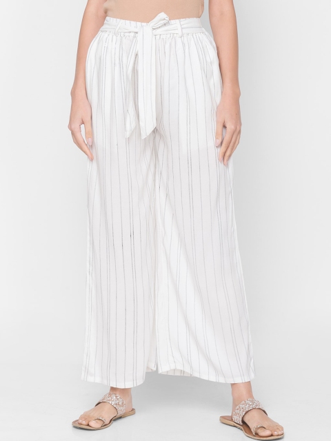

ZOLA Women White Striped Ethnic Palazzos