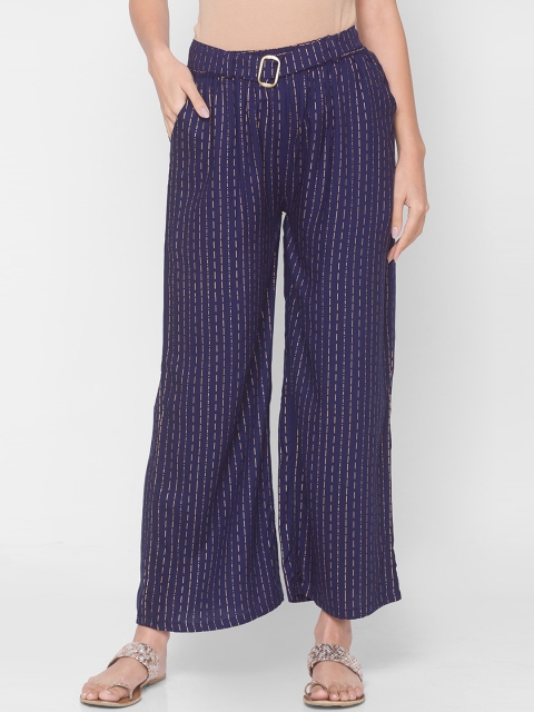 

ZOLA Women Blue Striped Ethnic Palazzos