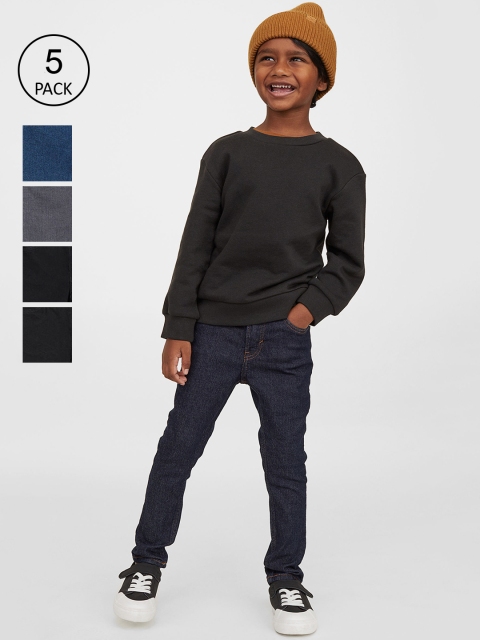 

H&M Boys Pack of 5 Skinny Fit Jeans, Black