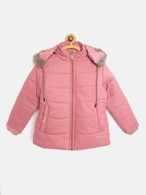 

Fort Collins Girls Dusty Pink Solid Hooded Parka Jacket