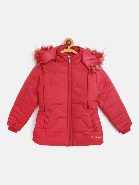 

Fort Collins Girls Red Solid Hooded Parka Jacket
