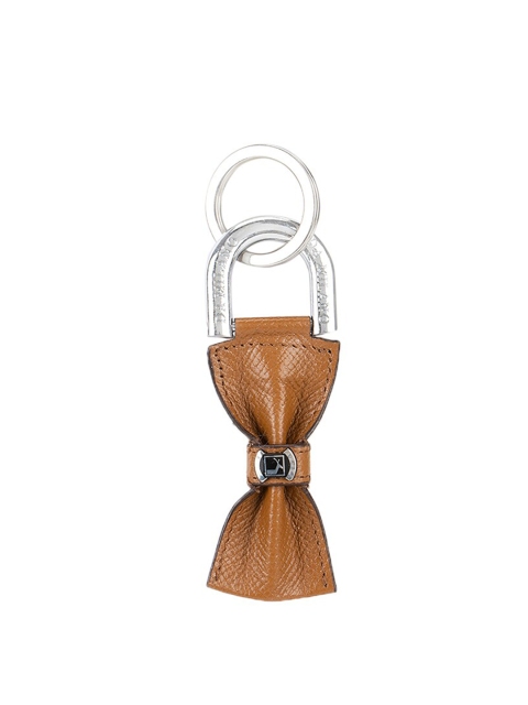 

Da Milano Unisex Brown Leather Textured Keychain