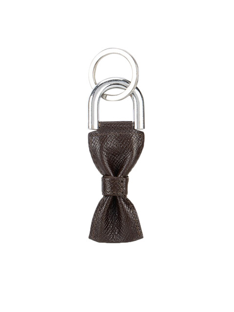 

Da Milano Unisex Brown Leather Textured Keychain