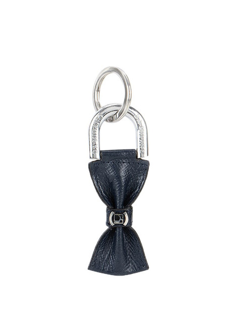 

Da Milano Unisex Navy Blue Leather Textured Keychain